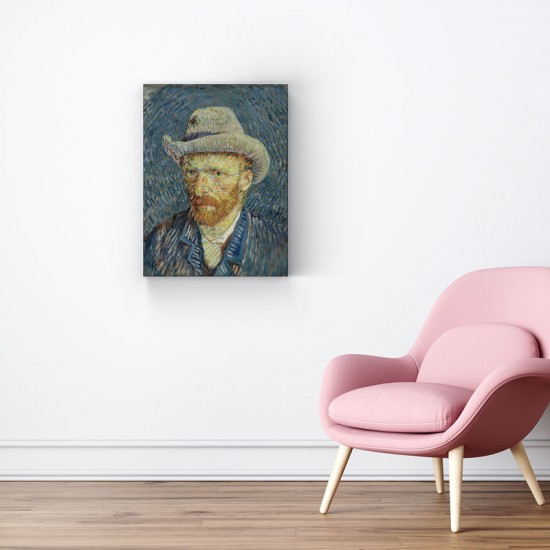 Van Gogh - Self portrait with grey felt hat (Καμβάς)