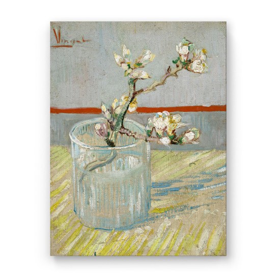 Van Gogh - Sprig of flowering almond in a glass  (Καμβάς)