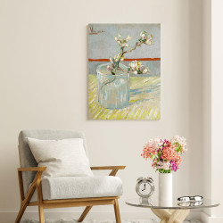 Van Gogh - Sprig of flowering almond in a glass  (Καμβάς) Van Gogh - Sprig of flowering almond in a glass  (Καμβάς)