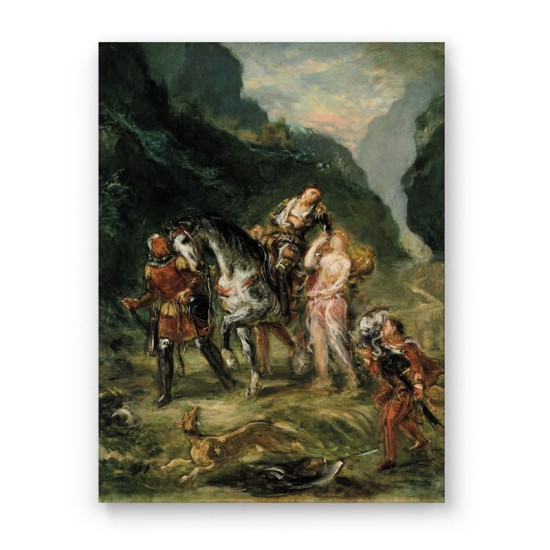 Delacroix - Angelica and the wounded Medoro (Καμβάς)