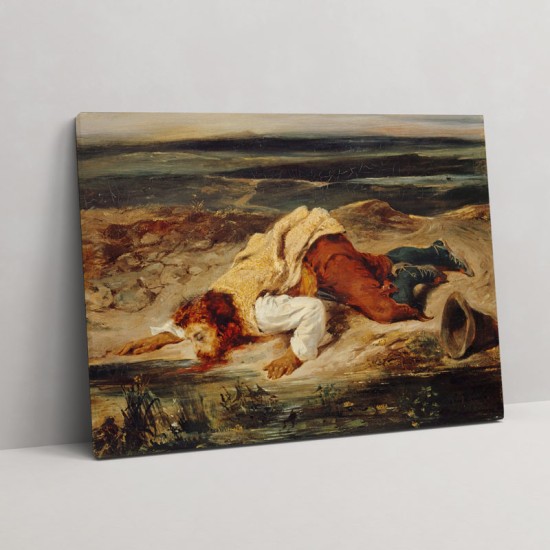 Delacroix - Wounded Brigand (Καμβάς)