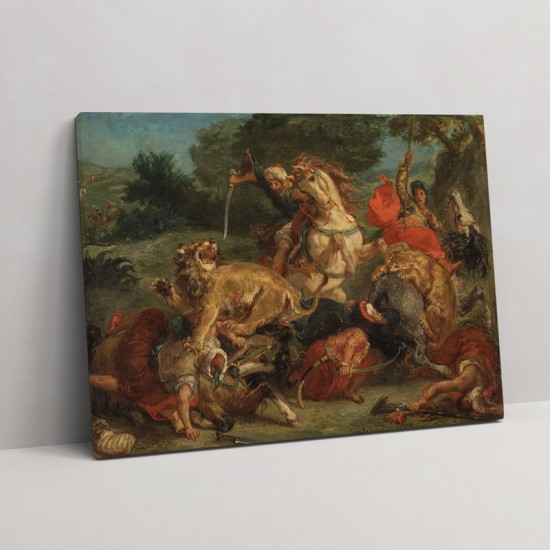 Delacroix - Lion hunt (Καμβάς)