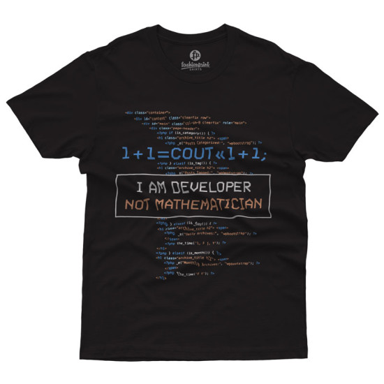 I AM DEVELOPER NOT MATHEMATICIAN (Κοντομάνικο Ανδρικό / Unisex)