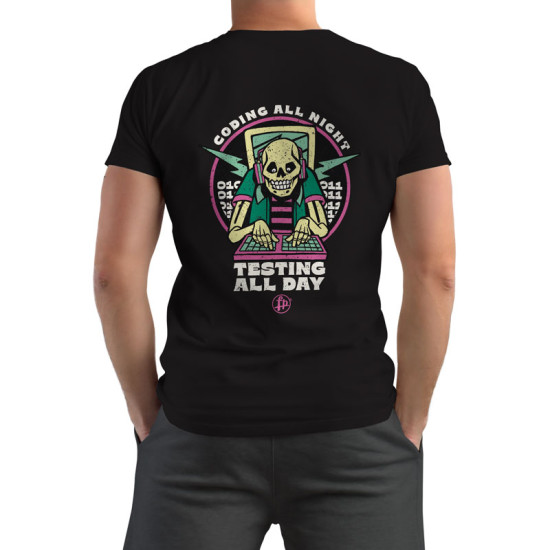 Coding all night (Κοντομάνικο Ανδρικό Fit) Coding all night (Κοντομάνικο Ανδρικό Fit)