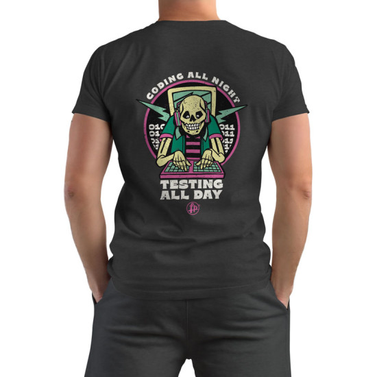 Coding all night (Κοντομάνικο Ανδρικό Fit) Coding all night (Κοντομάνικο Ανδρικό Fit)