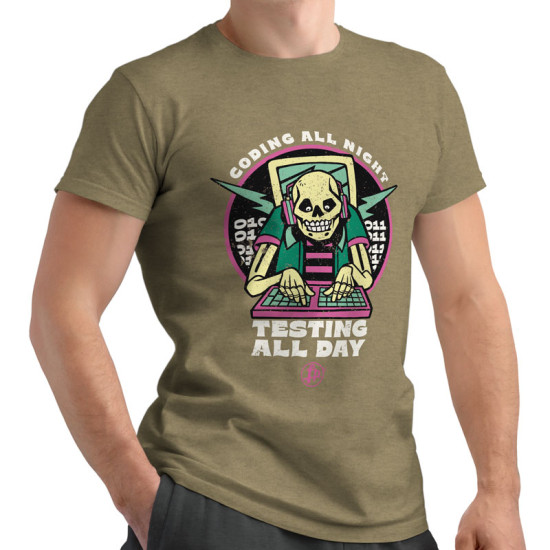 Coding all night (Κοντομάνικο Ανδρικό Fit) Coding all night (Κοντομάνικο Ανδρικό Fit)