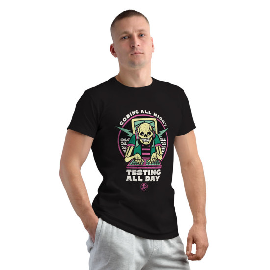 Coding all night (Κοντομάνικο Ανδρικό Fit) Coding all night (Κοντομάνικο Ανδρικό Fit)