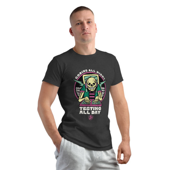 Coding all night (Κοντομάνικο Ανδρικό Fit) Coding all night (Κοντομάνικο Ανδρικό Fit)
