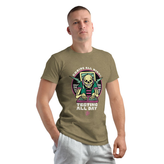 Coding all night (Κοντομάνικο Ανδρικό Fit) Coding all night (Κοντομάνικο Ανδρικό Fit)