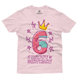 Happy Birthday Girl - 6 years old (Κοντομάνικο Παιδικό)