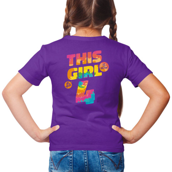 This girl is now 4 - Birthday t-shirt (Κοντομάνικο Παιδικό)