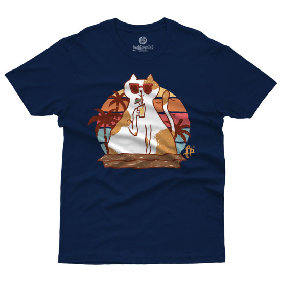 SUMMER CAT RETRO SUNSET (Κοντομάνικο Ανδρικό / Unisex)