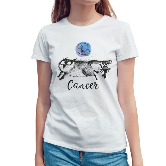 Αστείες Γάτες Ζώδια - Καρκίνος (Κοντομάνικο Γυναικείο)