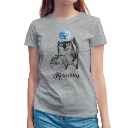 Αστείες Γάτες Ζώδια - Υδροχόος (Κοντομάνικο Γυναικείο)