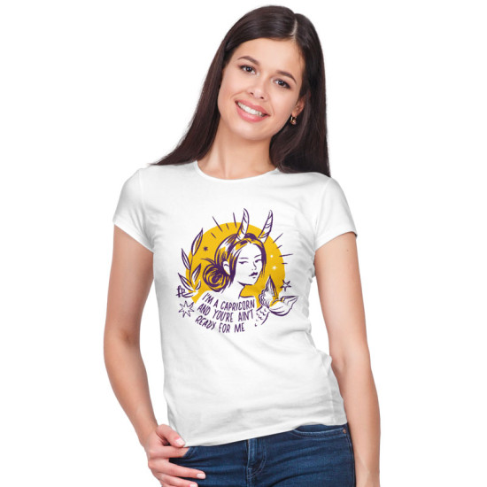 Γυναικεία Σκίτσα Ζώδια - Αιγόκερως (Κοντομάνικο Γυναικείο)