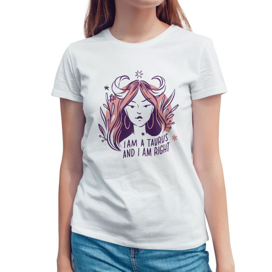 Γυναικεία Σκίτσα Ζώδια - Ταύρος (Κοντομάνικο Γυναικείο)