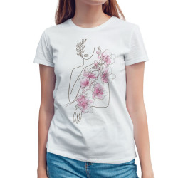 Γυναικεία φιγούρα με λουλούδια (Κοντομάνικο Γυναικείο)