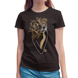 Γυναικείο πορτραίτο με χρυσά λουλούδια (Κοντομάνικο Γυναικείο) Γυναικείο πορτραίτο με χρυσά λουλούδια (Κοντομάνικο Γυναικείο)