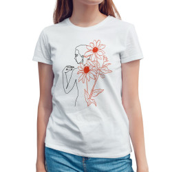 Γυναικεία φιγούρα με λουλούδια V1 (Κοντομάνικο Γυναικείο)