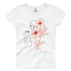 Γυναικεία φιγούρα με λουλούδια V1 (Κοντομάνικο Γυναικείο)