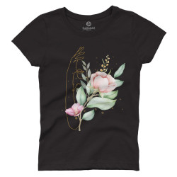 Γυναικεία φιγούρα με λουλούδια V6 (Κοντομάνικο Γυναικείο)