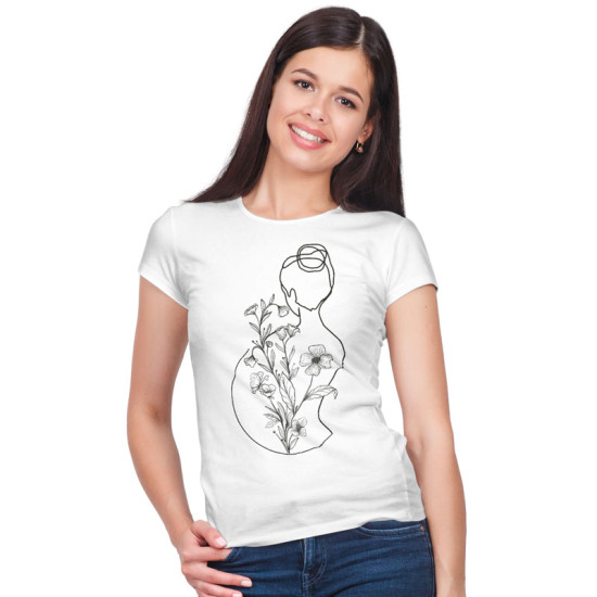 Γυναικεία φιγούρα με λουλούδια V8 (Κοντομάνικο Γυναικείο)