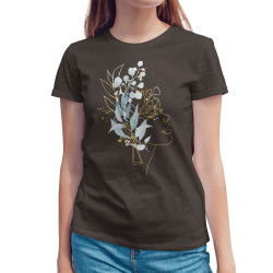 Γυναικείο πορτραίτο με λουλούδια V5 (Κοντομάνικο Γυναικείο) Γυναικείο πορτραίτο με λουλούδια V5 (Κοντομάνικο Γυναικείο)