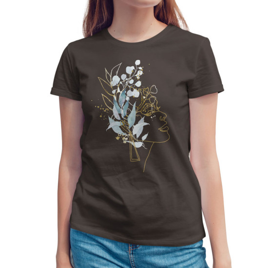 Γυναικείο πορτραίτο με λουλούδια V5 (Κοντομάνικο Γυναικείο)