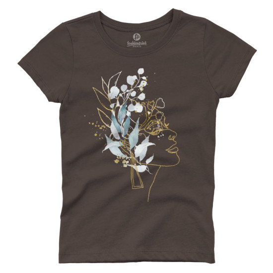 Γυναικείο πορτραίτο με λουλούδια V5 (Κοντομάνικο Γυναικείο)