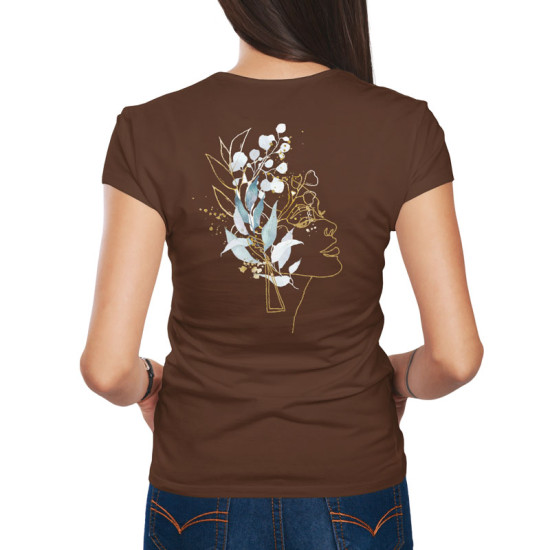 Γυναικείο πορτραίτο με λουλούδια V5 (Κοντομάνικο Γυναικείο)