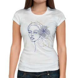 Γυναικείο πορτραίτο με λουλούδια V6 (Κοντομάνικο Γυναικείο) Γυναικείο πορτραίτο με λουλούδια V6 (Κοντομάνικο Γυναικείο)