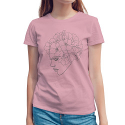 Γυναικείο πορτραίτο με λουλούδια V7 (Κοντομάνικο Γυναικείο) Γυναικείο πορτραίτο με λουλούδια V7 (Κοντομάνικο Γυναικείο)