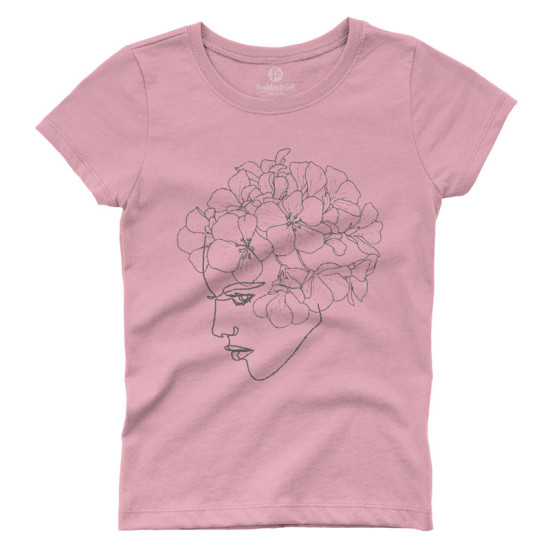 Γυναικείο πορτραίτο με λουλούδια V7 (Κοντομάνικο Γυναικείο)