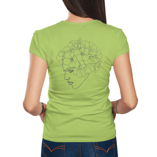 Γυναικείο πορτραίτο με λουλούδια V7 (Κοντομάνικο Γυναικείο)