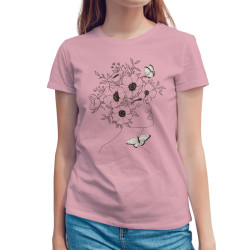 Γυναικείο πορτραίτο με πεταλούδες V2 (Κοντομάνικο Γυναικείο) Γυναικείο πορτραίτο με πεταλούδες V2 (Κοντομάνικο Γυναικείο)