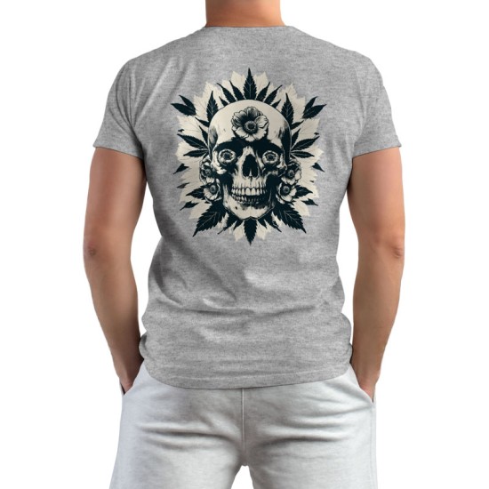 Skull with flowers and leaves (Skomaniko Men / Unisex)