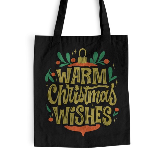 Warm Christmas wishes Tote Bag (Υφασμάτινη Τσάντα Αγοράς)